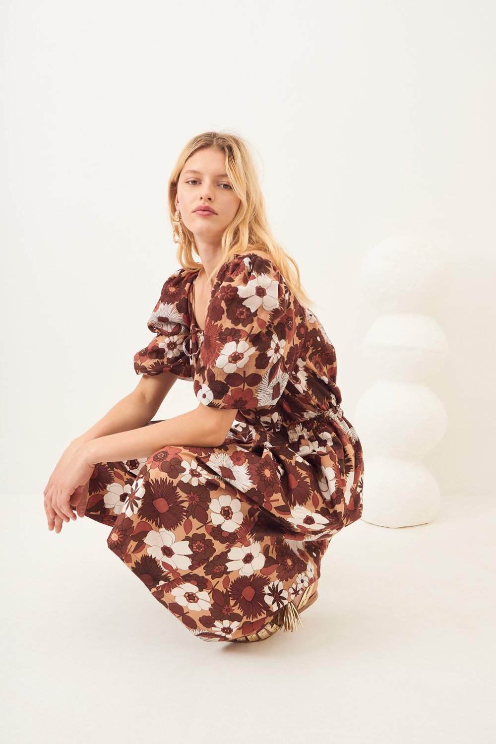Blouse manches bouffantes Lorette - Marron - Antik Batik (photo) Blouse manches bouffantes Lorette - Marron - Antik Batik (photo)