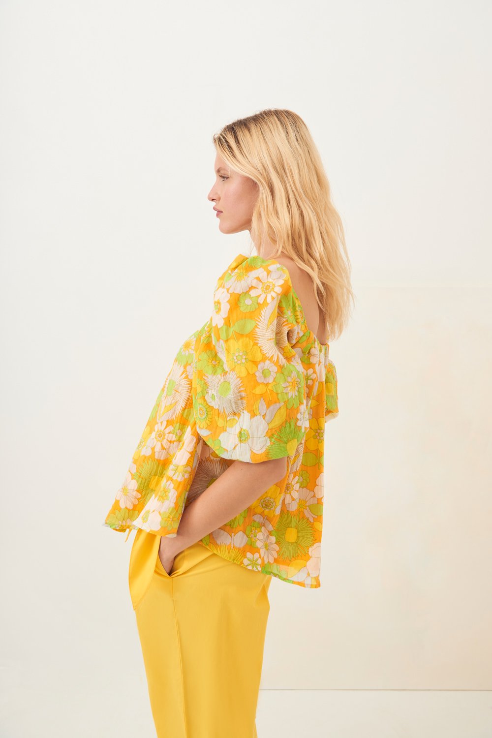 Blouse manches bouffantes Lorette - Jaune - Antik Batik (photo) Blouse manches bouffantes Lorette - Jaune - Antik Batik (photo)