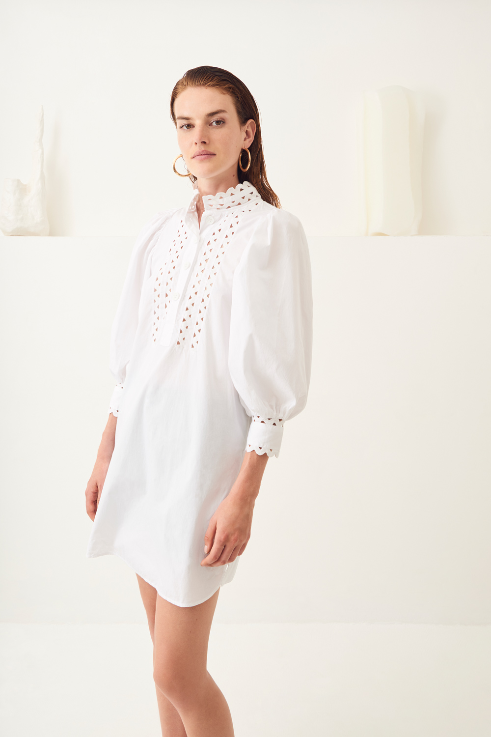 Robe courte manches bouffantes popeline Malia - Blanc - Antik Batik (photo) Robe courte manches bouffantes popeline Malia - Blanc - Antik Batik (photo)