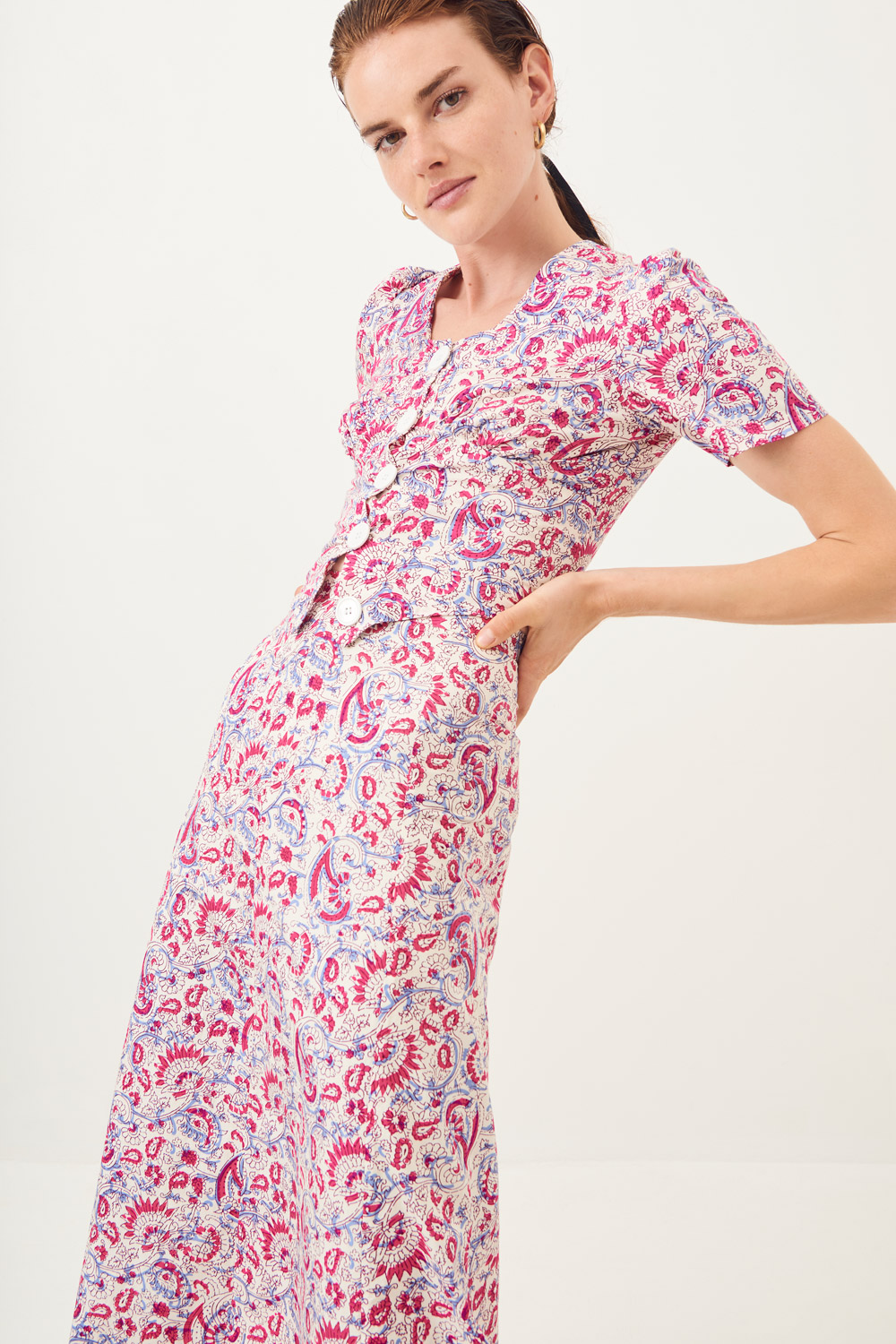 Jupe popeline imprimée Chérie - Rose - Antik Batik (photo) Jupe popeline imprimée Chérie - Rose - Antik Batik (photo)