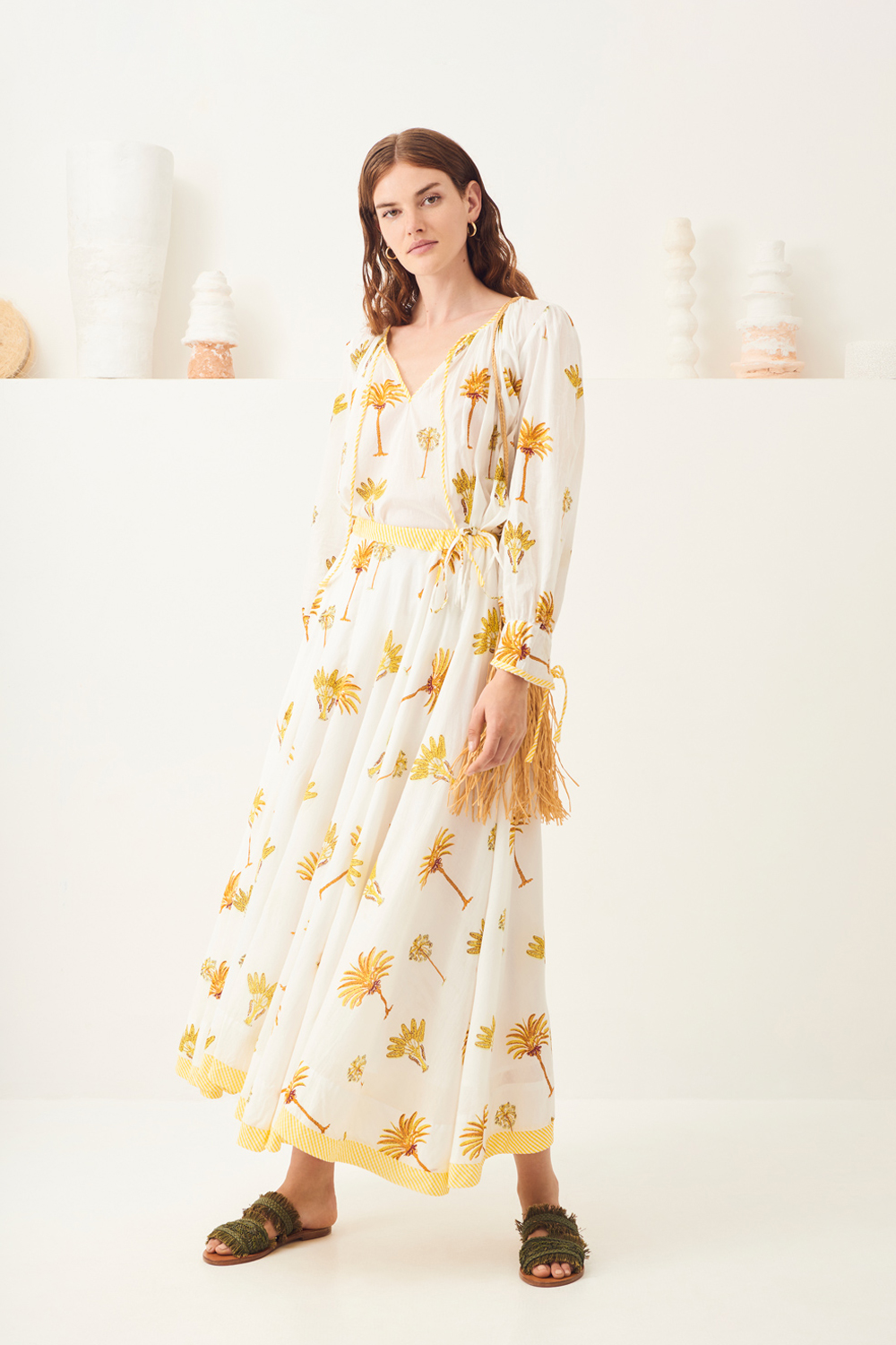 Jupe longue fluide Palmy - Jaune - Antik Batik (photo) Jupe longue fluide Palmy - Jaune - Antik Batik (photo)