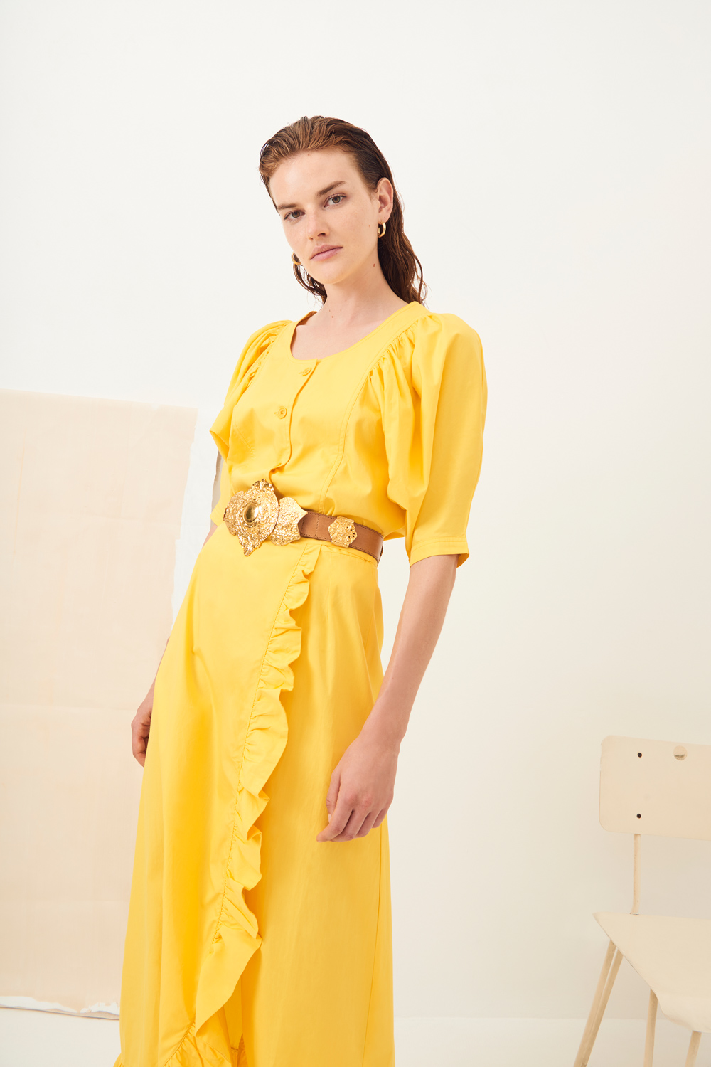 Blouse manches bouffantes Popy - Jaune - Antik Batik (photo) Blouse manches bouffantes Popy - Jaune - Antik Batik (photo)