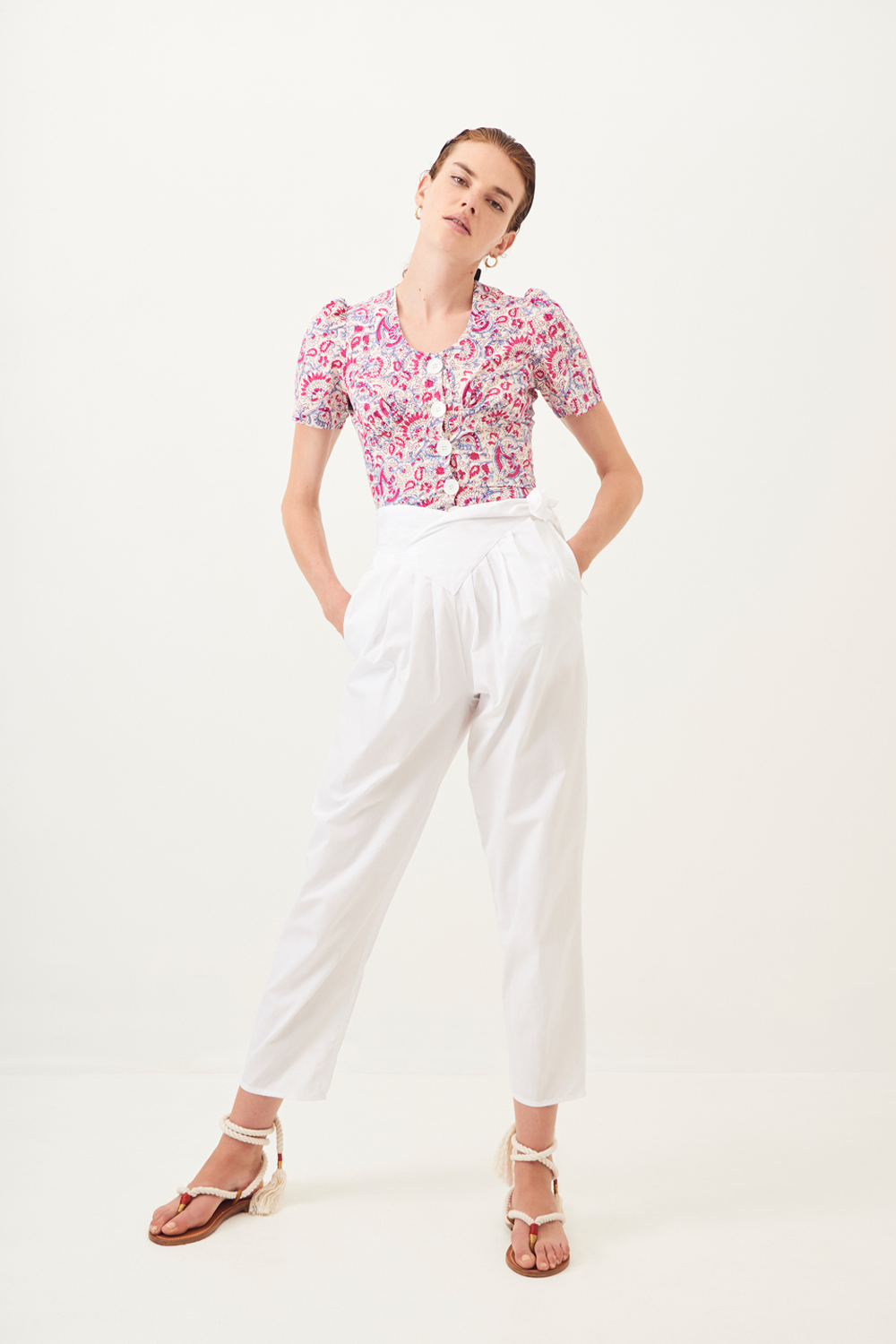 Pantalon carotte popeline Popy - Blanc - Antik Batik (photo) Pantalon carotte popeline Popy - Blanc - Antik Batik (photo)
