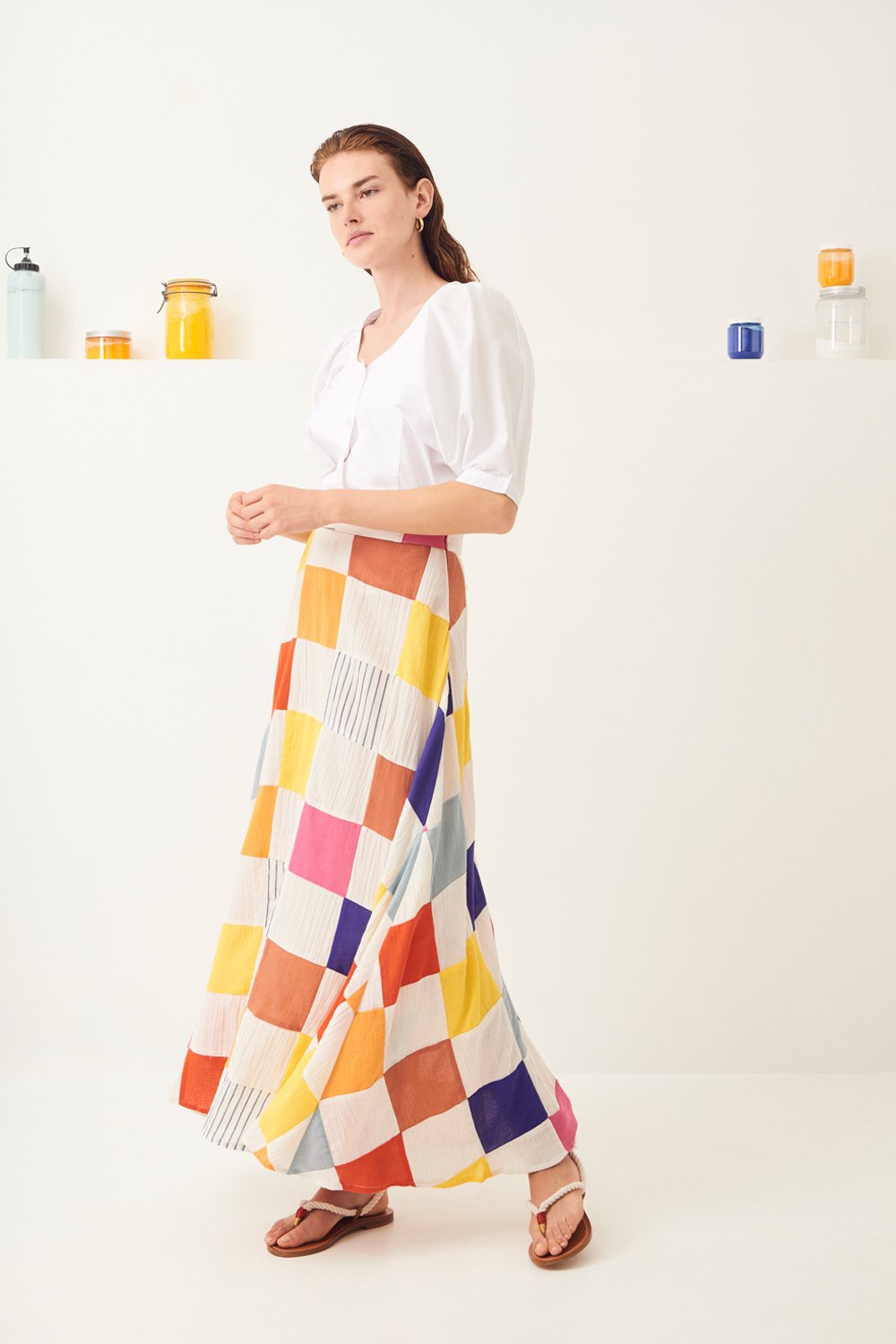 Jupe longue fluide patchwork Vaza - Antik Batik (photo) Jupe longue fluide patchwork Vaza - Antik Batik (photo)