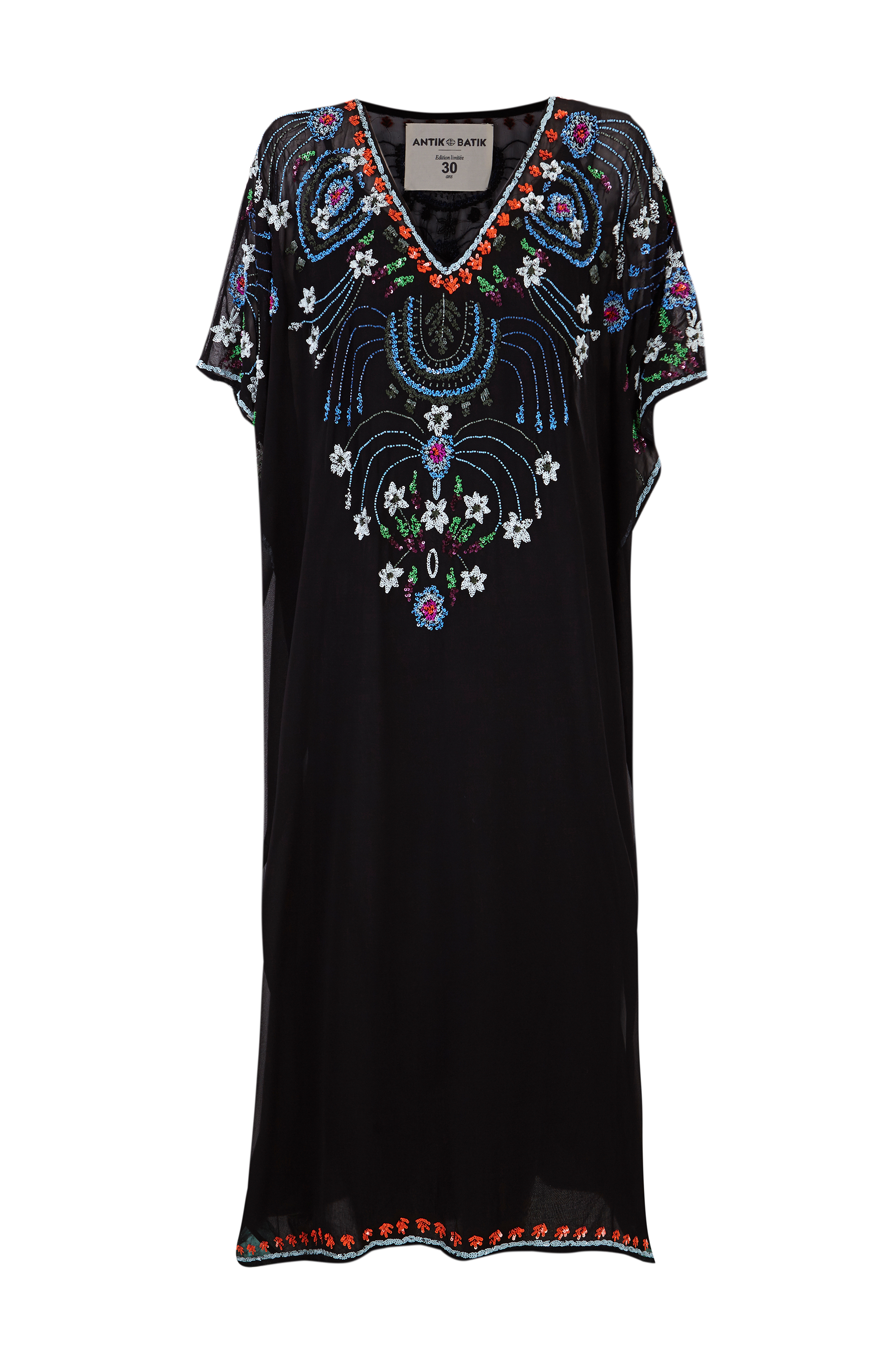 Sequin-embroidered kaftan | Embroidery with pearls and sequins | ANTIK ...