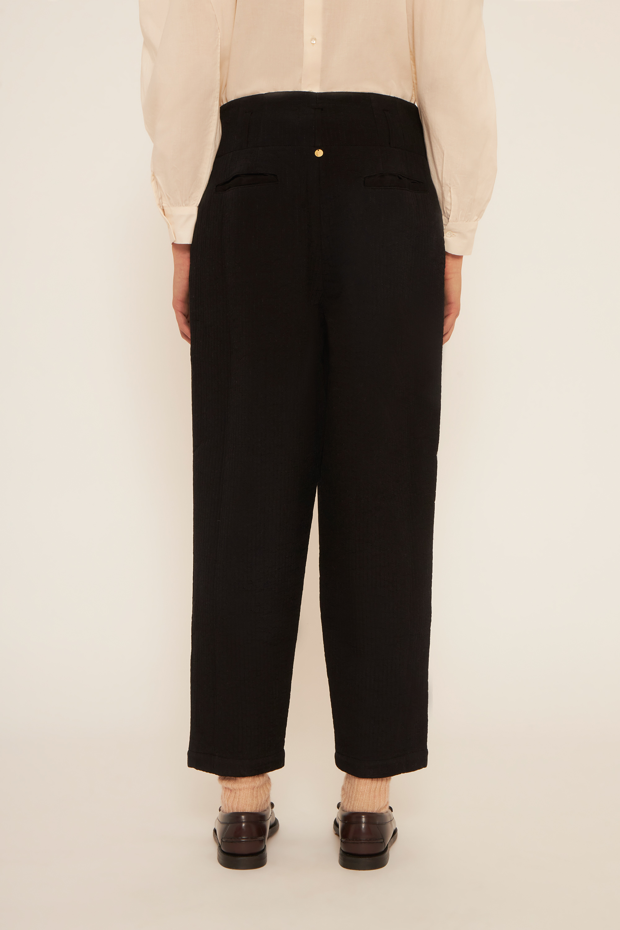 Black tailored trousers | Viscose trousers | ANTIK BATIK