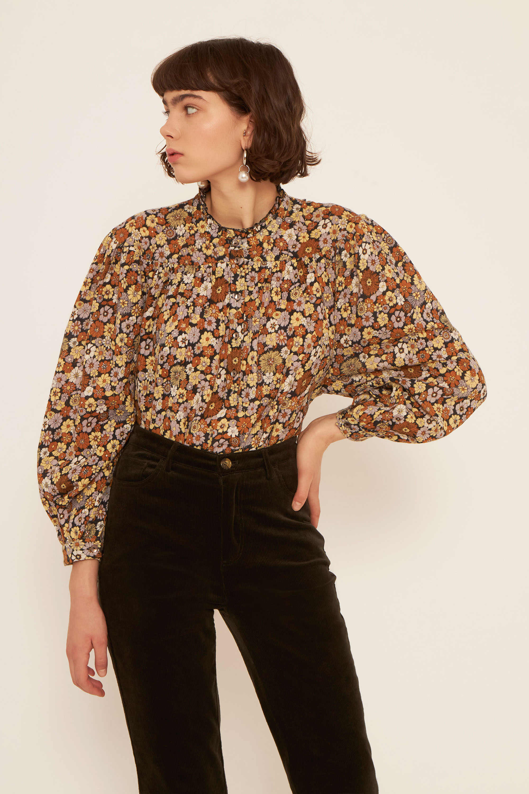 Boho-chic fluid blouse | Dobby cotton blouse | ANTIK BATIK