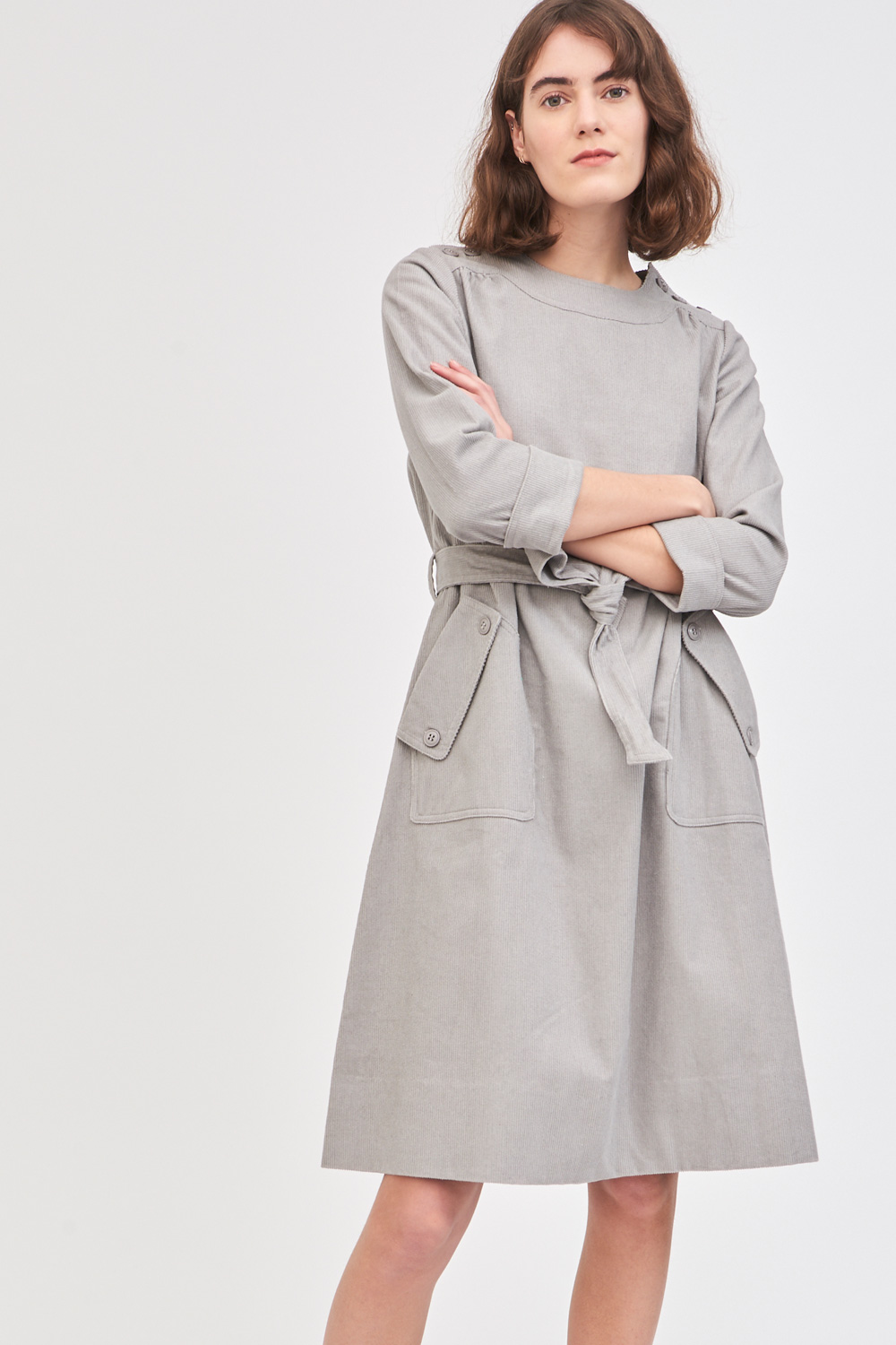 Robe en velours côtelé Foly - Gris - Antik Batik (photo) Robe en velours côtelé Foly - Gris - Antik Batik (photo)