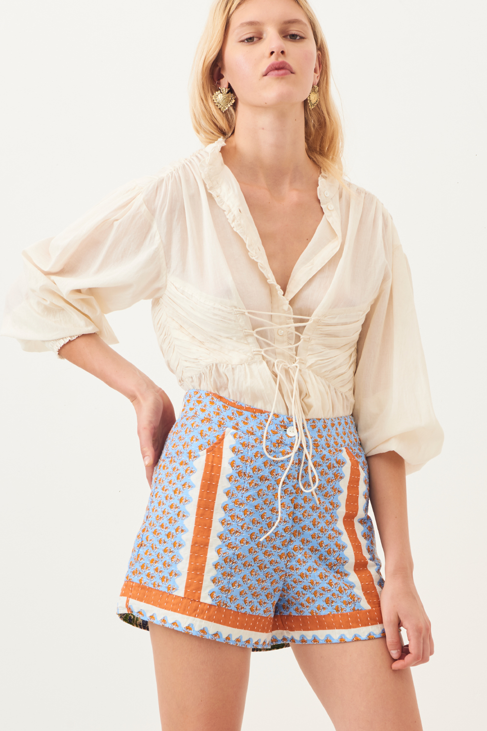 Short matelassé coton Gisele - Bleu ciel - Antik Batik (photo) Short matelassé coton Gisele - Bleu ciel - Antik Batik (photo)