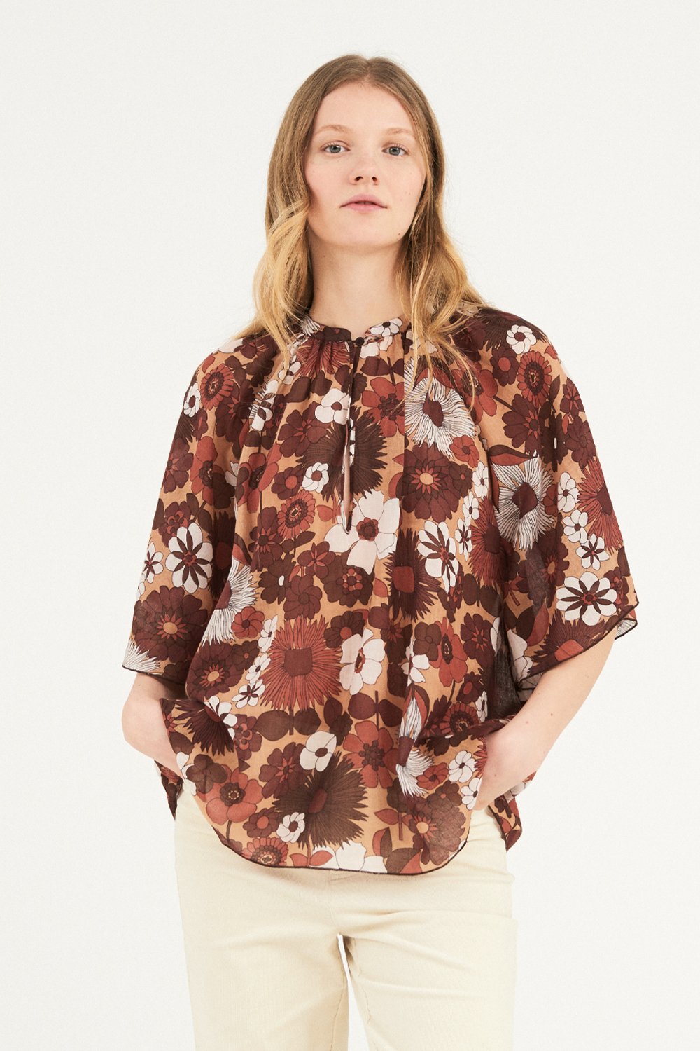 Blouse fluide Lorette - Marron - Antik Batik (photo) Blouse fluide Lorette - Marron - Antik Batik (photo)