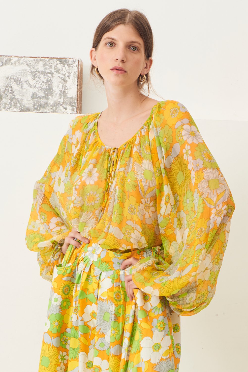 Blouse transparente Lorette - Jaune - Antik Batik (photo) Blouse transparente Lorette - Jaune - Antik Batik (photo)