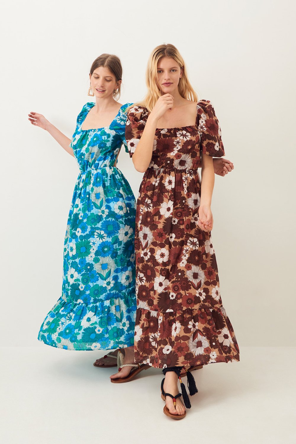 Robe longue dos nu Lorette - Marron - Antik Batik (photo) Robe longue dos nu Lorette - Marron - Antik Batik (photo)