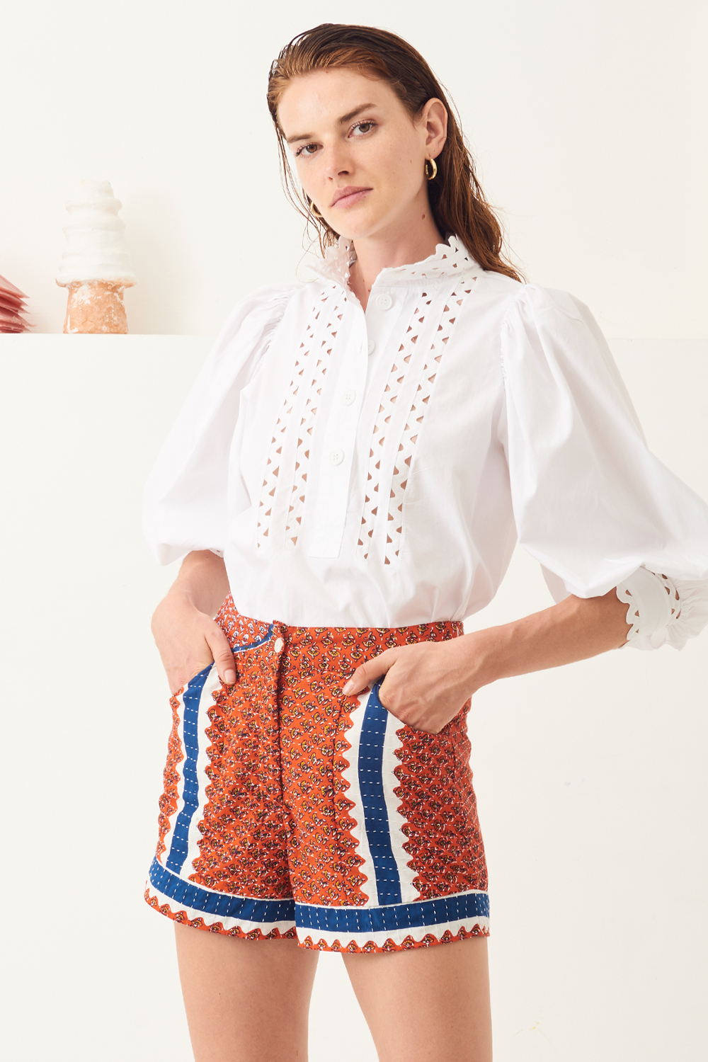 Blouse manches bouffantes popeline Malia - Blanc - Antik Batik (photo) Blouse manches bouffantes popeline Malia - Blanc - Antik Batik (photo)
