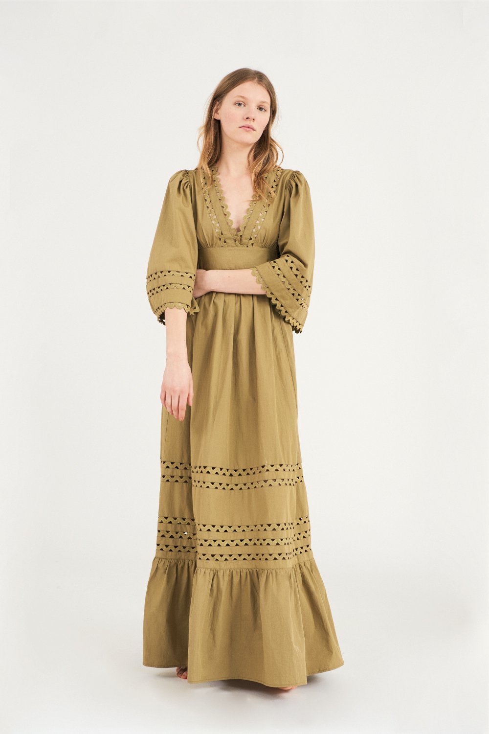 Robe longue popeline Malia - Kaki - Antik Batik (photo) Robe longue popeline Malia - Kaki - Antik Batik (photo)