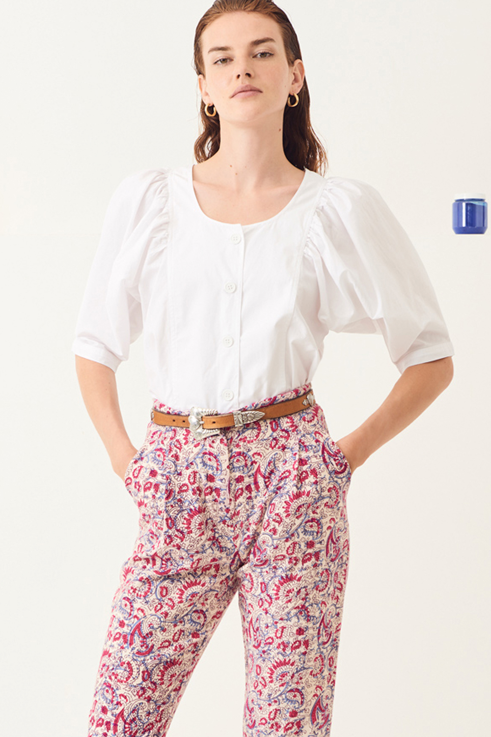 Blouse manches bouffantes Popy - Blanc - Antik Batik (photo) Blouse manches bouffantes Popy - Blanc - Antik Batik (photo)
