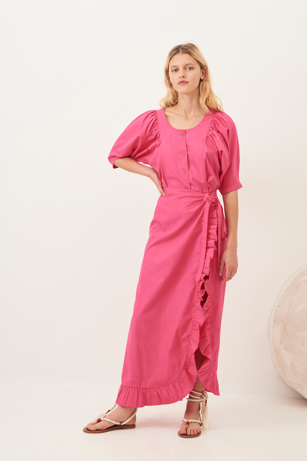 Jupe longue fendue Popy - Rose - Antik Batik (photo) Jupe longue fendue Popy - Rose - Antik Batik (photo)