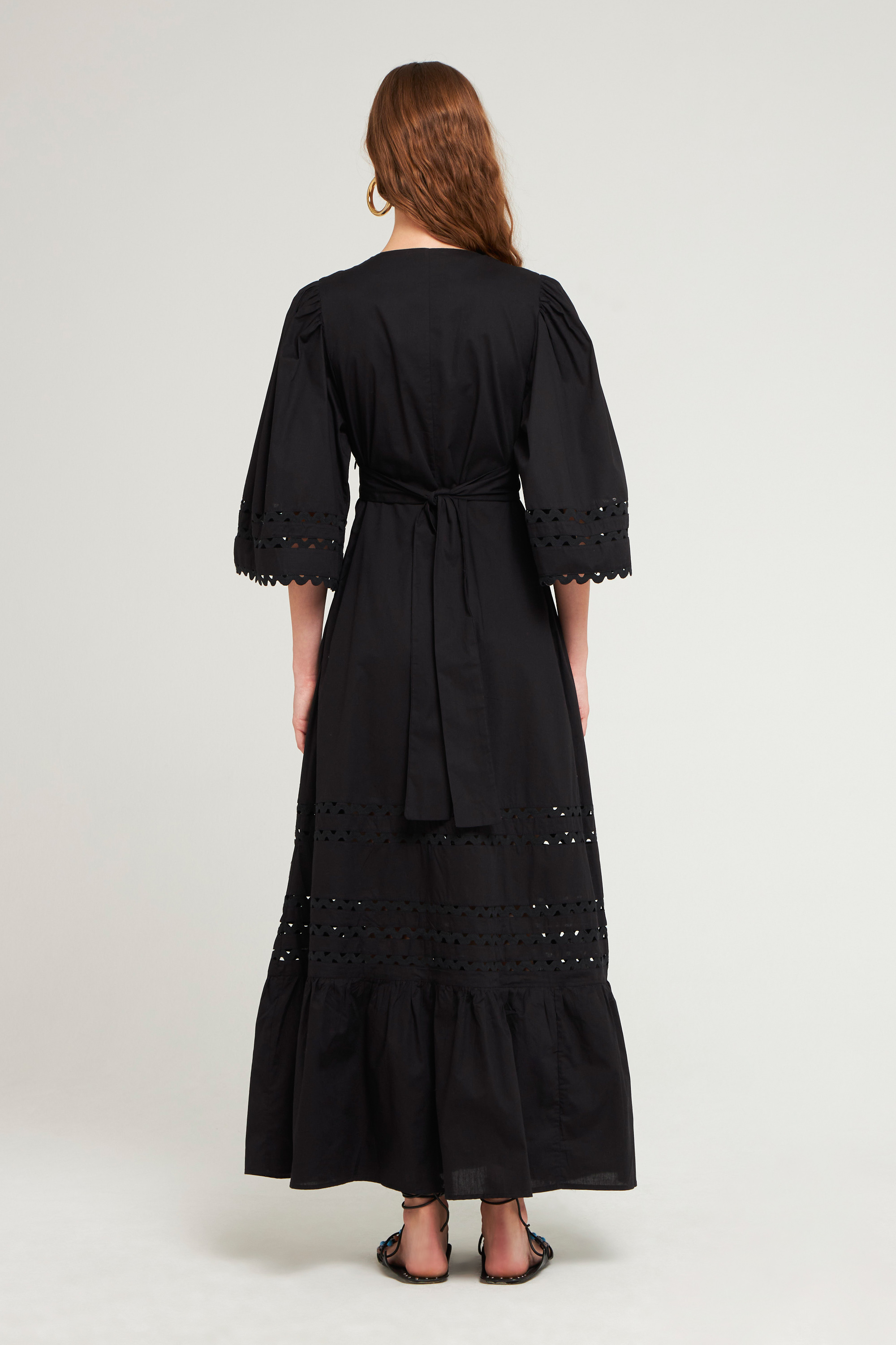 Black poplin maxi dress | Bohemian and couture maxi dress | ANTIK BATIK
