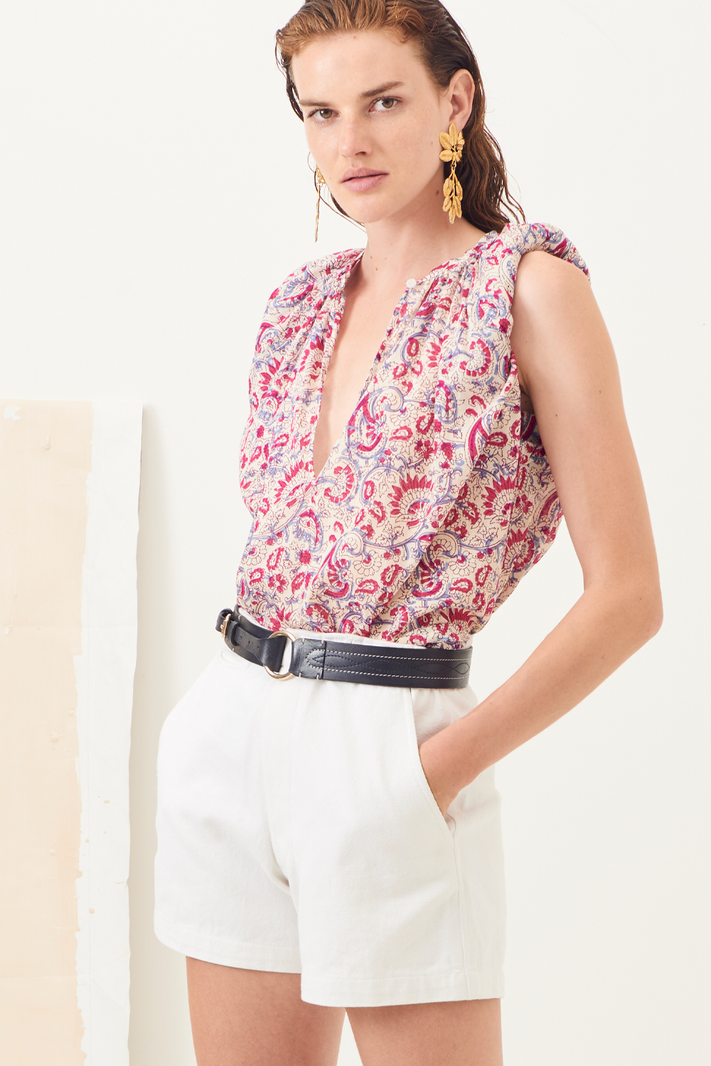 Short taille haute coton - Blanc - Antik Batik (photo) Short taille haute coton - Blanc - Antik Batik (photo)