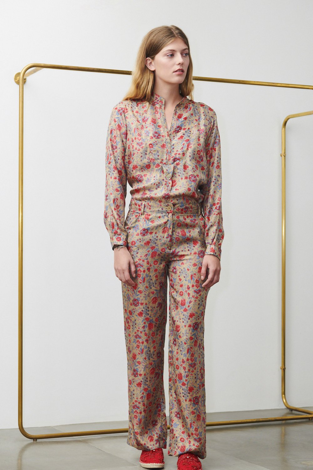Pantalon imprimé Silky en soie bronze - Antik Batik (photo) Pantalon imprimé Silky en soie bronze - Antik Batik (photo)